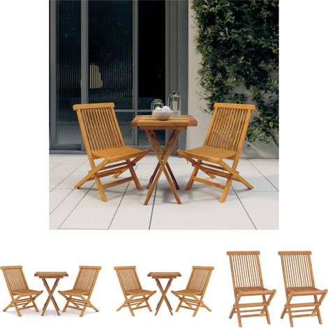 The Living Store - 3-tlg. Garten-Essgruppe Massivholz Teak (1/5)