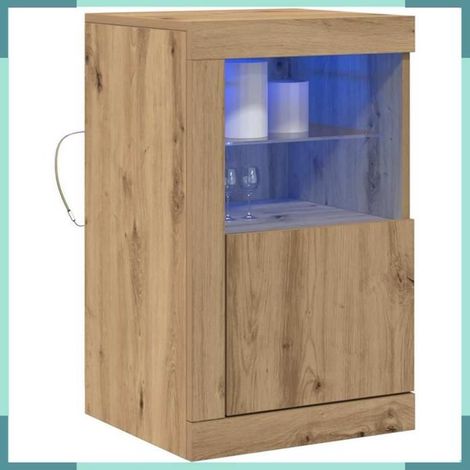 863021 Buffet LED 2 pcs Chêne artisanal 41 x 37 x 67 cm (1/5)