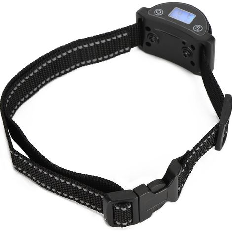 Collier de dressage pour chien rechargeable avec écran LCD, anti-aboiement automatique et répulsif sonore.
