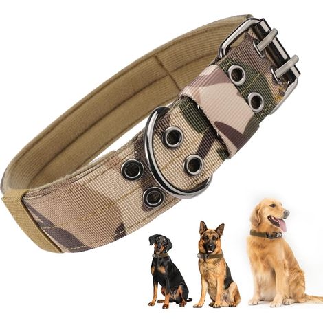 Lntyq Collier Grand Chien, Collier pour Chien Collier de Chien Réglable Tactique Licol Chien pour Grandes Races, Résistant, Entraînement de Chasse, Tels Que Le Berger Allemand/Le Labrador(53-63 cm) XL (1/5)