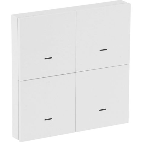 ZigBee Interrupteur sans fil à 4 boutons 12 scènes, poussoir pour application Smart Life,Besoin Tuya ZigBee Hub, blanc (1/5)