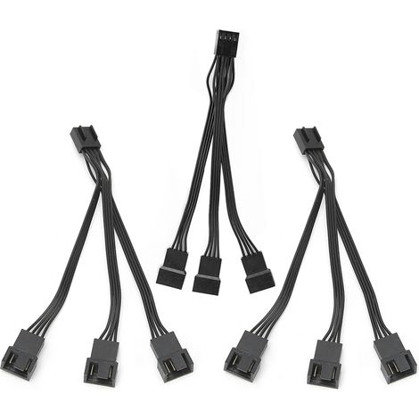 Câble d'extension ventilateur 3 en 1, séparateur 4 broches, convertisseur d'alimentation PC (1/5)