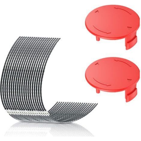 Lote de 10 cables para cortacésped + 2 tapones, diámetro 3,5 mm, carretes de repuesto para cortacéspedes, compatibles con los carretes de repuesto Bosch F016800431 AFS 23-3 (1/4)