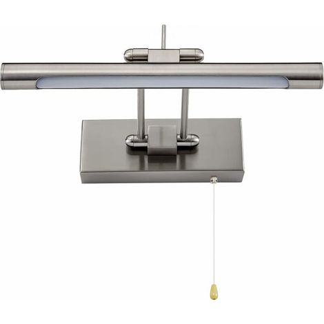 Applique Murale LED pour Salle de Bain avec Interrupteur à Tirette, Miroir Réglable IP44, 4000K 35cm/6w Blanc (1/5)