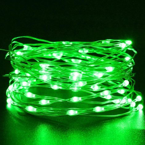 Guirlande lumineuse verte féérique, 3 m (10 pi), 30 LED, décoration d'Halloween, guirlande lumineuse orange à piles pour décorations d'Halloween et de Noël (1/5)