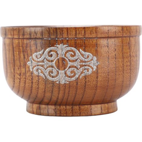 Bol en bois de Jujuba aigre, fait à la main, Anti-brûlure, riz classique pour aliments, lait, thé, soupe, argent (1/5)