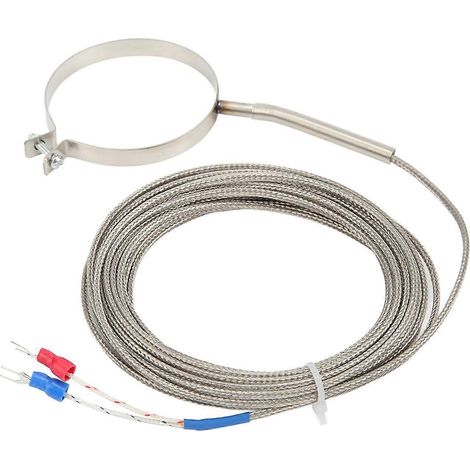 60-mm-Thermoelement aus Edelstahl, 0–400 °C, Typ CK, Temperaturfühler, Gewinde für industrielle Anwendungen, 5 m / 16,4 Fuß