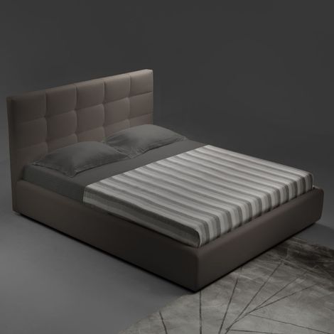 Lit simple avec conteneur Napoli gris tourterelle (1/3)