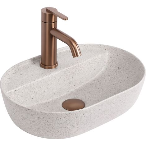 Lavabo da appoggio Rea Aura 42 Sandy (1/5)