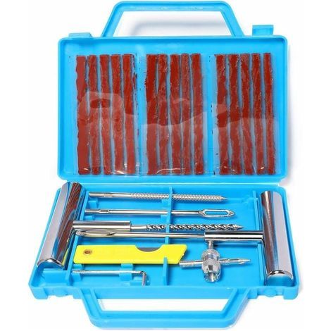 Kits de reparación de neumáticos de 22 piezas, herramientas robustas para la reparación de neumáticos y kits de reparación de neumáticos para automóviles, motocicletas, camiones, vehículos todo terren (1/3)