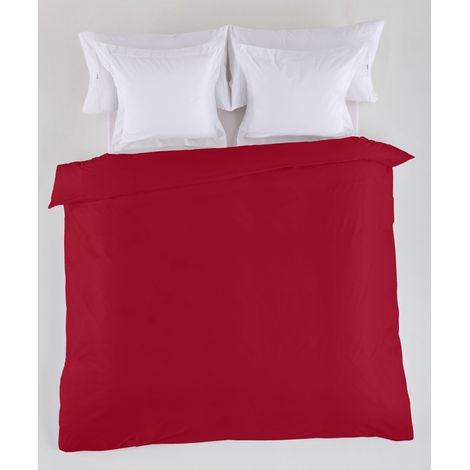 FUNDA NORDICA lisa color burdeos - Cama de 180/200 (1 pieza) - 50% algodón / 50% poliéster - 144 hilos. Gramage: 115 (1/4)