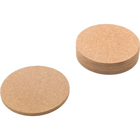 METALTEX LOT DE 6 SOUS-VERRES EN LIÈGE, 9 CM, PROTECTION ÉLÉGANTE POUR TABLE, COMPTOIR, SURFACES, MARRON 569831000