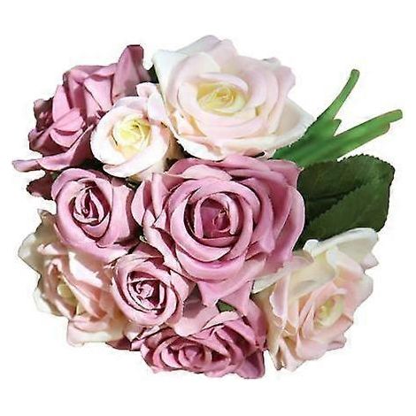 bouquet de roses artificielles, composition florale pour table, décoration de fête ou de mariageblanc, violet (1/5)