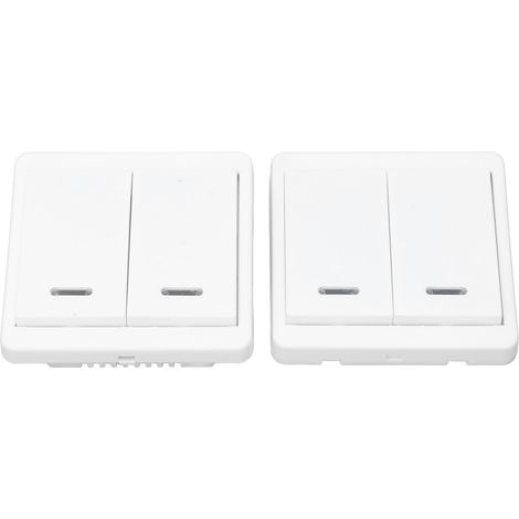 Interrupteur sans fil télécommandé BERM, contrôleur intelligent 2 panneaux 170-240V, RS2K, pack de 2, sans câble, compatible maison. (1/5)