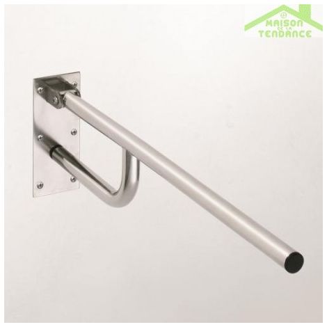 Barre d'appui relevable HELP en acier brossé 76x25x10cm (1/5)