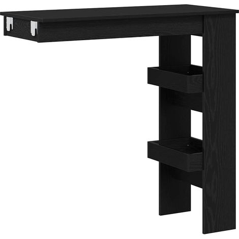 Maison Exclusive - Mesa de Bar de Pared Roble Negro 102 x 45 x 10