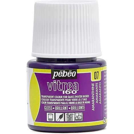 Peinture sur verre V160 effet brillant - 45 ml Peinture pour verre à base d'eau V160, - Contenance : 45ml - Couleur : Violet (1/3)