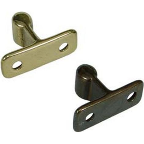 10PZ INCONTRO A LEGNO PER PINZA FERMAPORTA - mm.35x23x14h. in ottone lucido