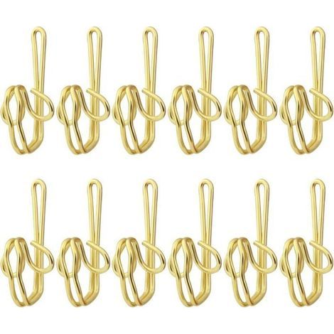Bulk set of 100 heavy-duty, solid metal curtain hooks. (1/4)