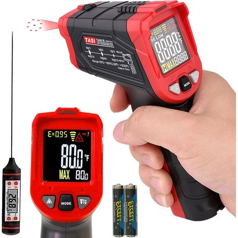Thermomètre Infrarouge Laser Sans Contact - 58 °F 1616 °F (-50 °C 880 °C) Réglable pour Cuisine/Pizza/BBQ/Industrie (1/5)