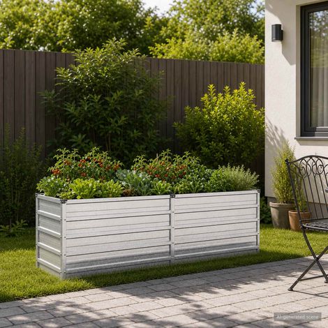 vidaXL Cama de Jardín Elevada Plateado 160 x 40 x 55 cm galvanizado (1/5)