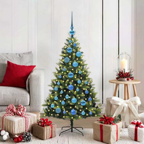 Künstlicher geflammter Weihnachtsbaum 150 LEDs Grün 120 cm