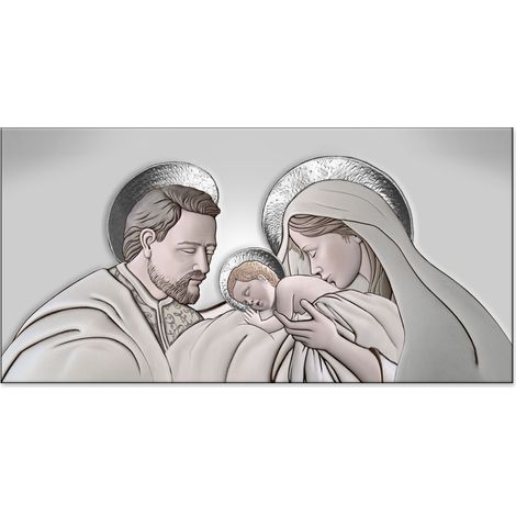 Lupia - Quadro moderno su Tela Canvas DEEP 65x143 cm THE KISS CERAMIC GREY, Tela Cotone, Stampa, Made in Italy, Sacra Famiglia, casa soggiorno capezzale camera da letto hotel ufficio (1/4)