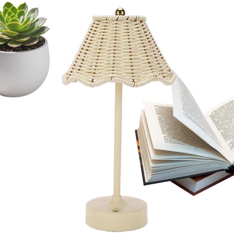 Lampe en Rotin 120 Sans Fil Rechargeable Décoration Tressé (1/5)