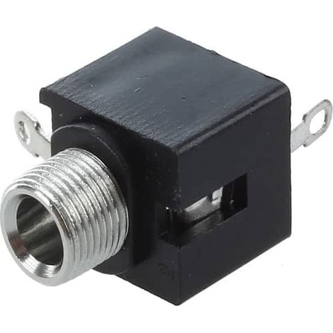 Conector Jack 3.5mm mono hembra montaje de PCB  Negro (1/3)