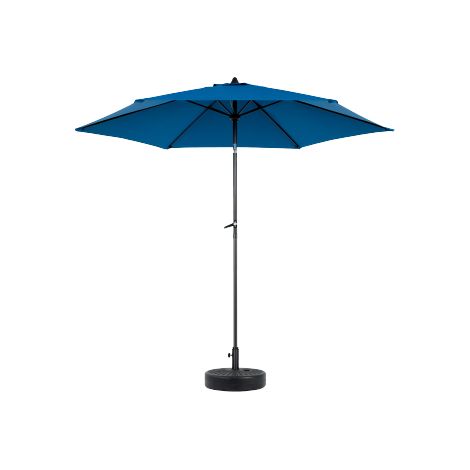 Parapluie extérieur réversible rectangulaire 2,74 m manivelle bleu sans base (1/5)