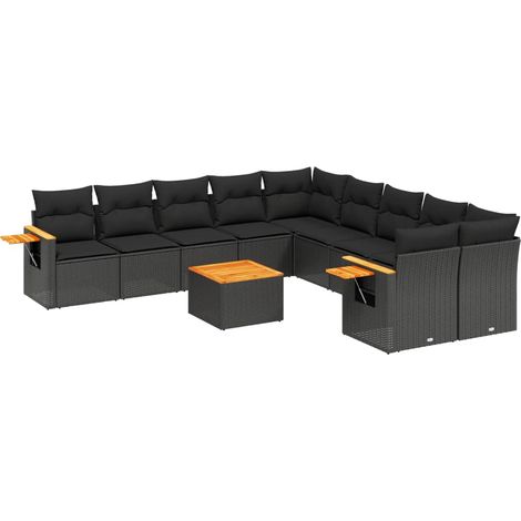 Maison Exclusive - Patio Sofa Set 10 plaza Black (1/5)