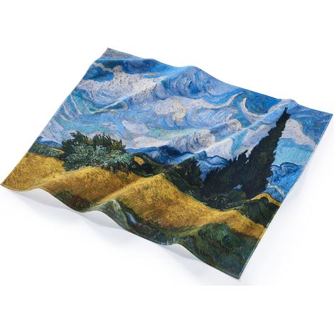 Musearta Asciugamano da spiaggia unisex con motivo Wheatfield con cipressi dell'artista Vincent Van Gogh, in cotone, dimensioni 120 x 150 cm, BT-VG-WC-V424406 (1/2)