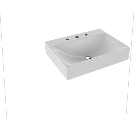 Kaldewei 904306033199 Lavabo mural SILENIO, M.3044 avec trop-plein 600x460 (1/2)