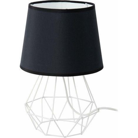 Lámpara de mesa Diamond, blanca y negra. (1/5)
