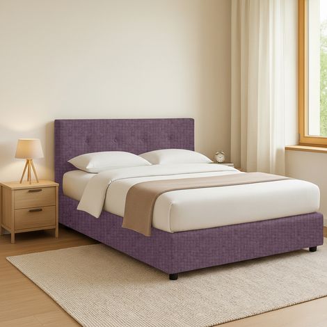 Cama Plaza y Media Luton, Desenfundable, Hecho en Italia, Violeta Lila (1/4)