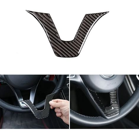 Convient aux Mercedes-Benz Classe C et GLC W205 X253 (2016-2018) - Garniture de panneau de volant en fibre de carbone en forme de U (1/4)