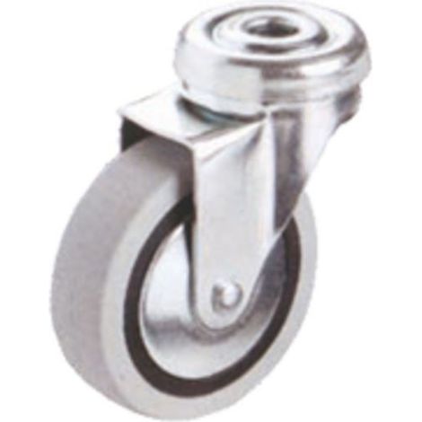 FPLUS rueda mobiliario 60 ø goma gris agujero 10mm 50kg 18h0485 (1/2)