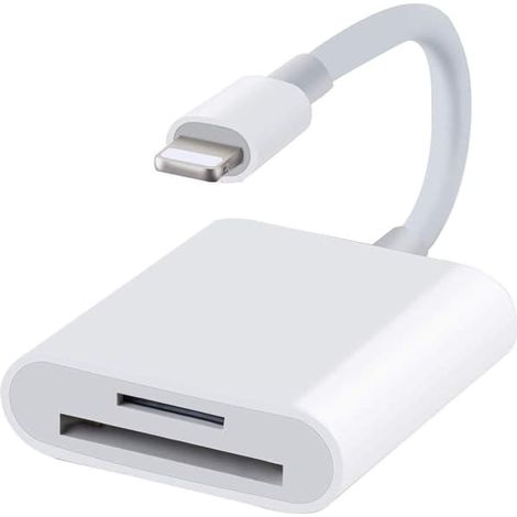 Lecteur de carte SD 2-en-2 Lightning + USB-C pour iPhone (blanc) - Lecteur de carte SD (1/5)