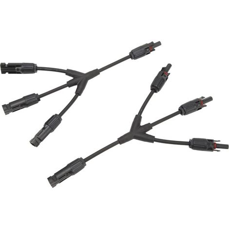 Connecteur Solaire - Adaptateur Parallèle 3 Vers 1 En Y - Pour Panneaux Photovoltaïques - IP67 - Cuivre Et PPO - 2 Pièces (1/5)