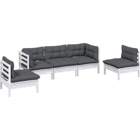 vidaXL 5 Piece Garden Lounge Set with Cushions Solid Pinewood (1/5)
