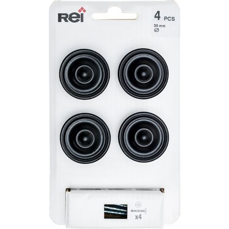 Satz mit 4 runden, lackierten Möbelknöpfen aus Zamak H.26 x B.35 x T.35 mm REI