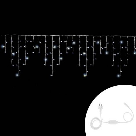 Tenda luminosa 3 metri 120 MaxiLed Reflex Professionale Bianco Freddo fisso e intermittente stalattiti prolungabile altezza 100cm da esterno Wisdom (1/4)