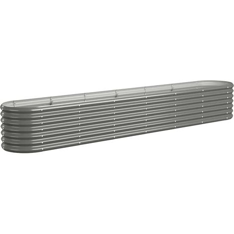 Jardinera arriate acero galvanizado gris 260x40x36 cm vidaXL