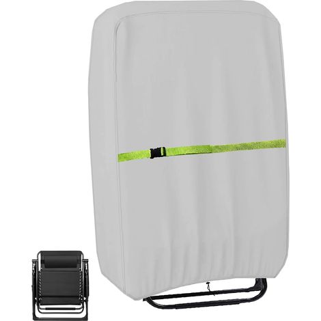 Housse de protection pour chaise longue pliante – Oxford 600D – Anti-UV et imperméable – Housse relax pour chaises longues de jardin – Gris – 71 x 91 x 80/120 cm (1 pièce) (1/4)