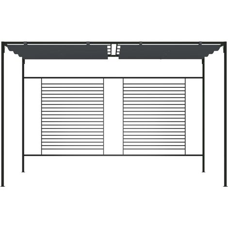 Belvédère avec auvent rétractable 4x3x2,3 m Anthracite 180 g/m²