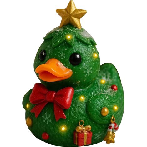Canard De Noël - Décoration En Résine Phosphorescente - Pour Fêtes Nocturnes Et Décor De Table - Lot De 1 (1/5)