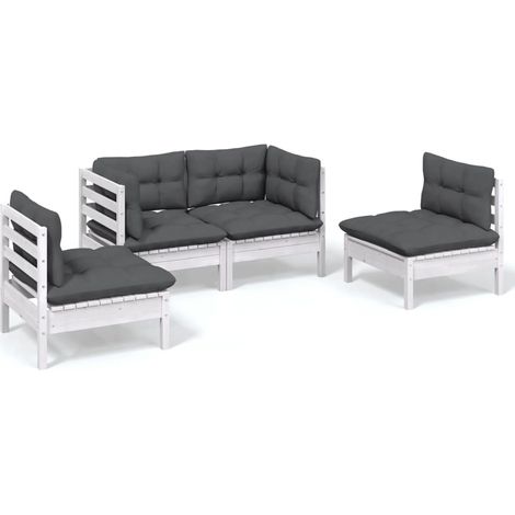 Maison Exclusive - Juego de muebles de jardín 4 pzas y cojines ma (1/5)