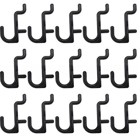 Crochet J Pour Tableau Perforé - Plastique Résistant - Compatible Trou 6,35 mm - Idéal Atelier Garage Cuisine - Lot de 50 Pièces (1/5)