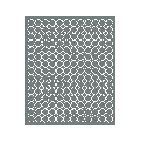 Runde Aufkleber, 1,5 cm Durchmesser, Punkte, 180 Stück, mattgrau