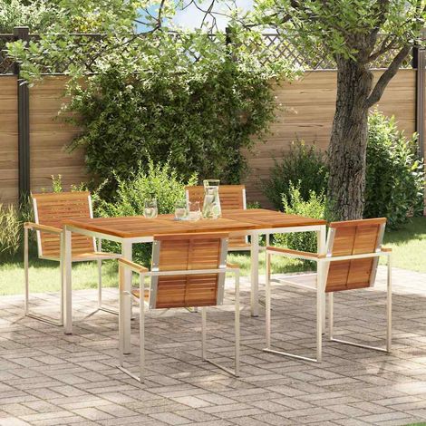 Garten Essgruppe 5 pcs Braun Massivholz Akazie (1/5)